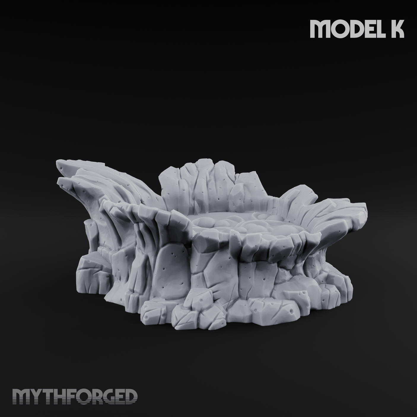 Rugged Lava Terrain K Miniature for Dungeons and Dragons, Pathfinder or other TTRPGs