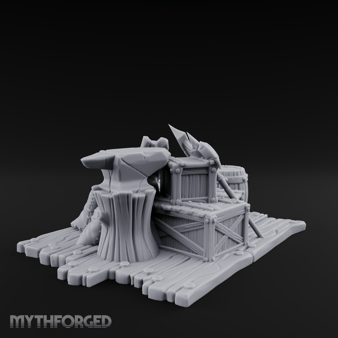 Soot-Stained Blacksmith Anvil Miniature for Dungeons and Dragons, Pathfinder or other TTRPGs