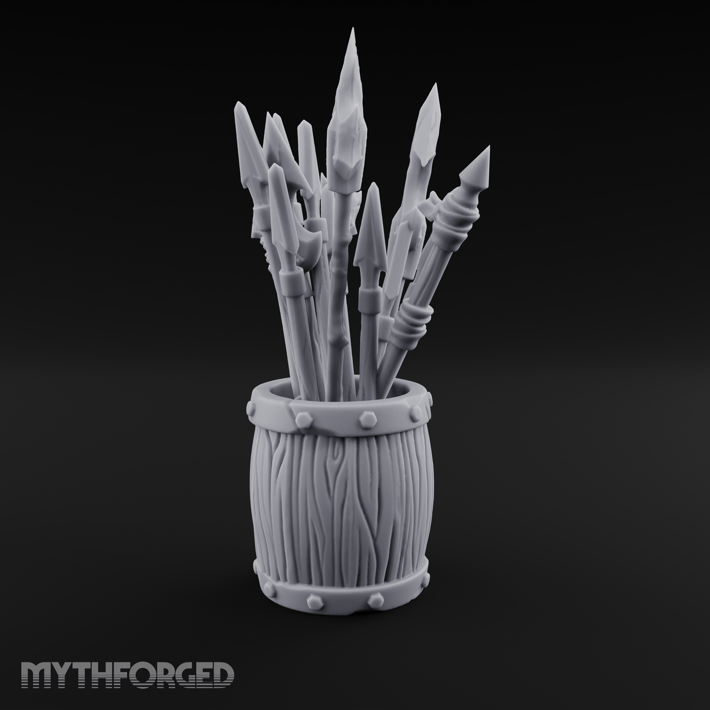 Pointy Barrel of Spears A Miniature for Dungeons and Dragons, Pathfinder or other TTRPGs