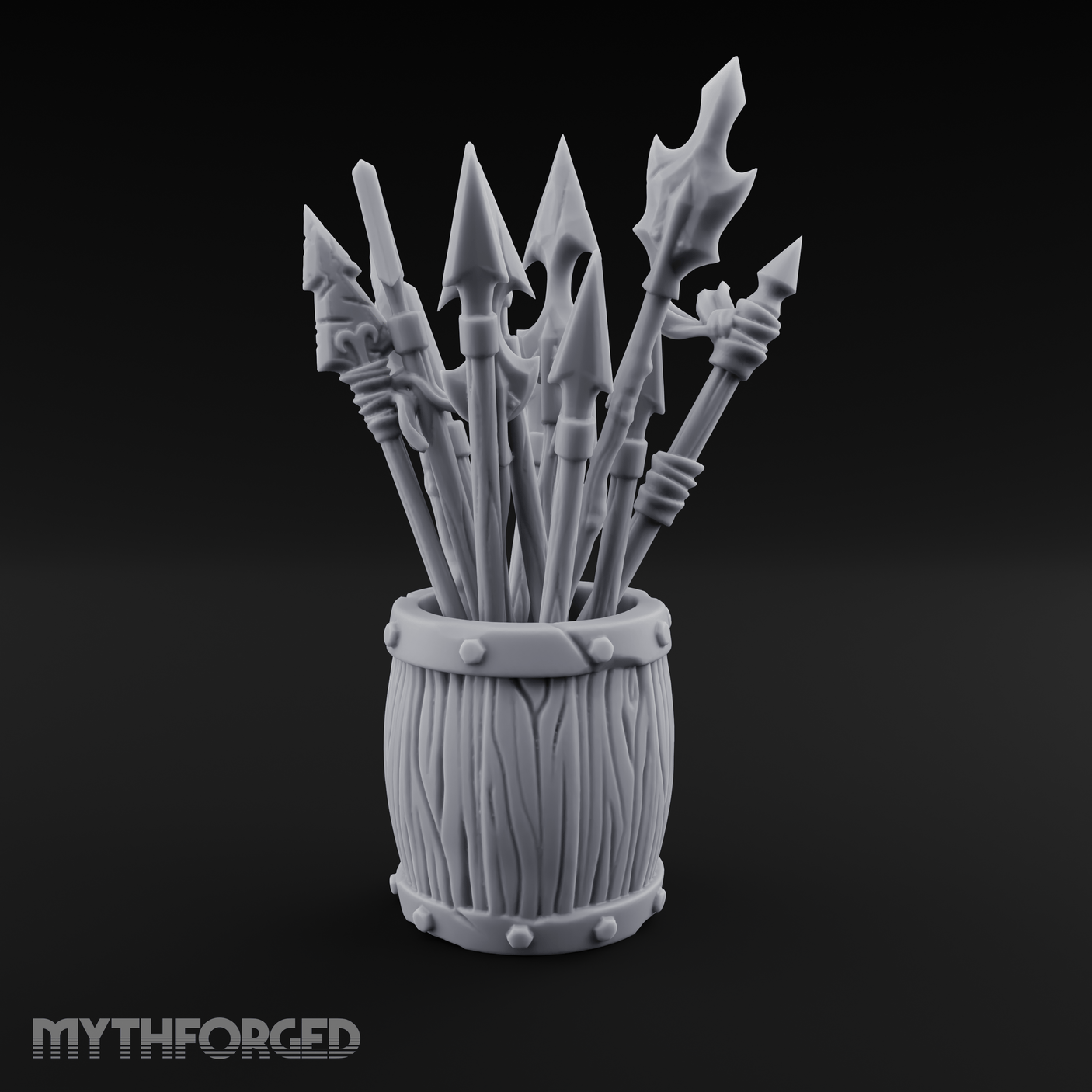 Pointy Barrel of Spears A Miniature for Dungeons and Dragons, Pathfinder or other TTRPGs