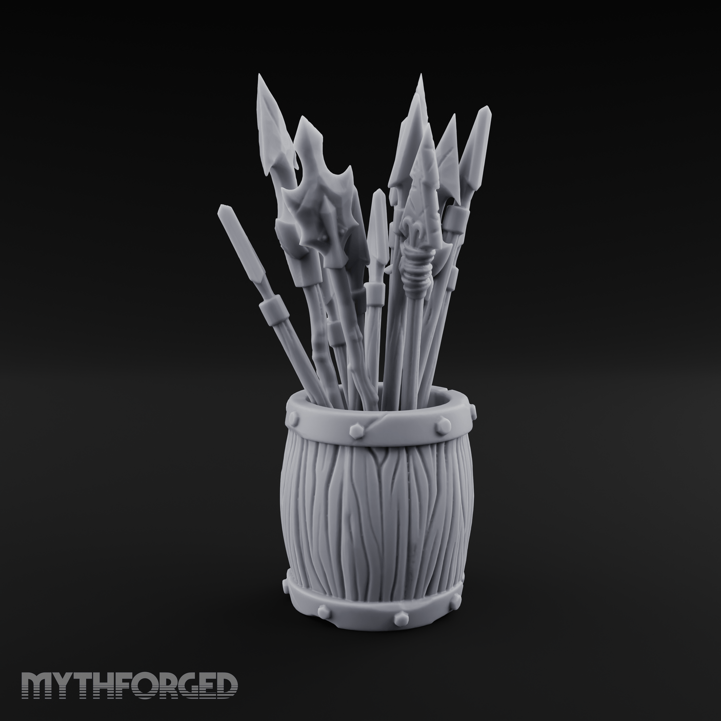 Pointy Barrel of Spears A Miniature for Dungeons and Dragons, Pathfinder or other TTRPGs