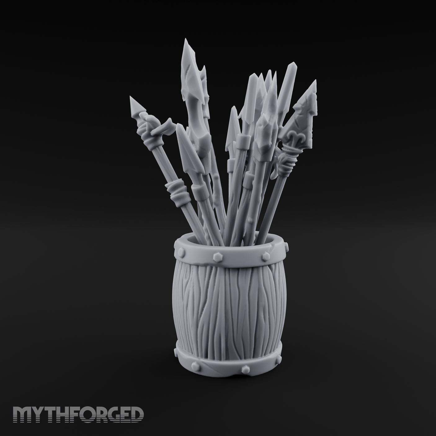 Pointy Barrel of Spears A Miniature for Dungeons and Dragons, Pathfinder or other TTRPGs
