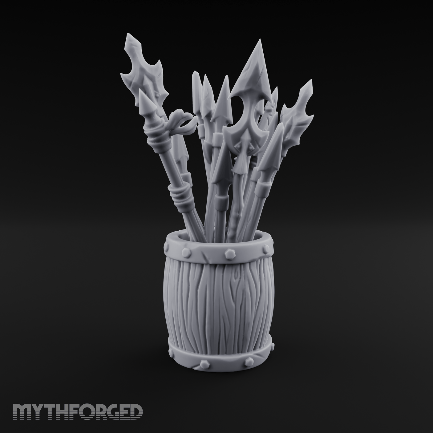 Pointy Barrel of Spears A Miniature for Dungeons and Dragons, Pathfinder or other TTRPGs