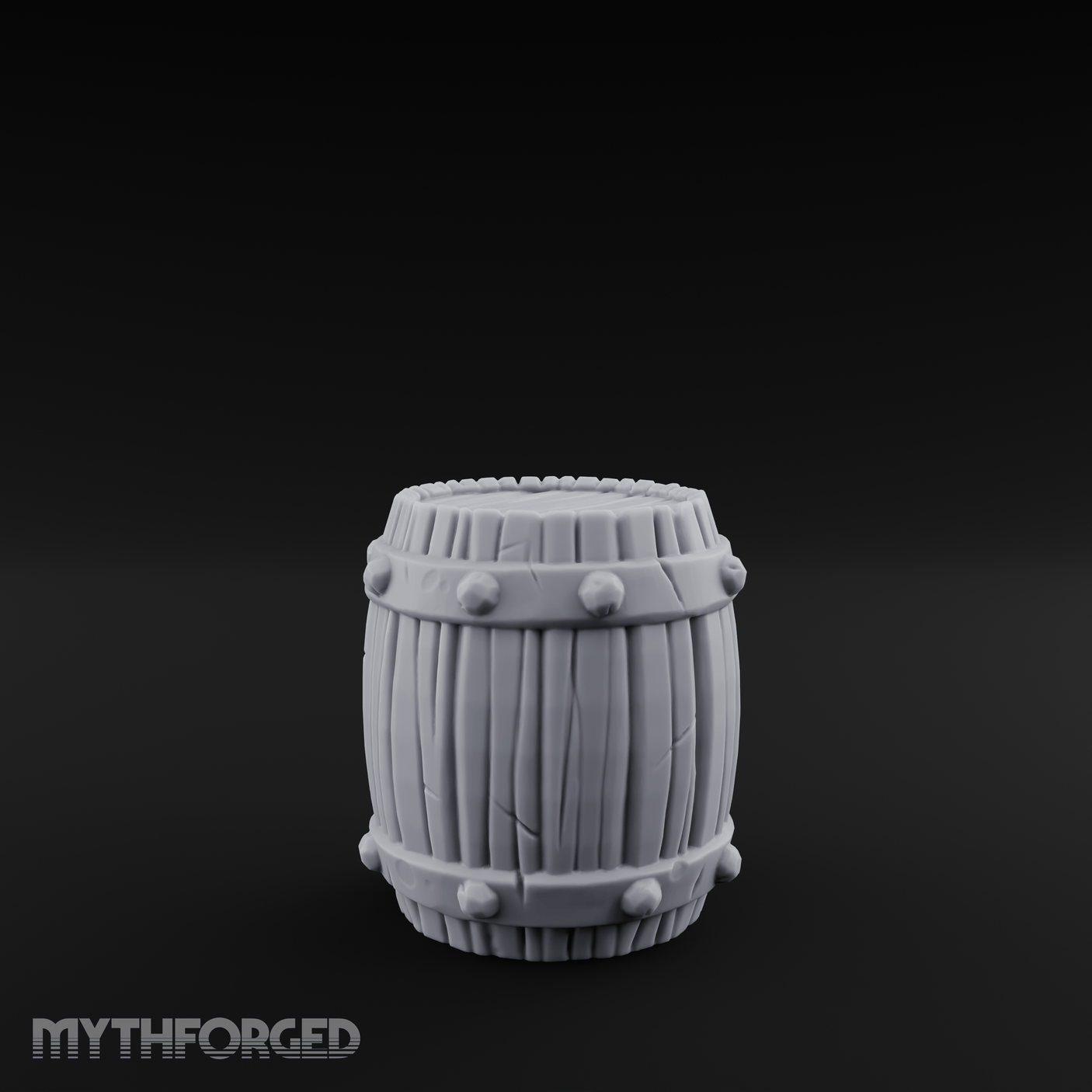 Brass-Banded Storage Barrel Miniature for Dungeons and Dragons, Pathfinder or other TTRPGs