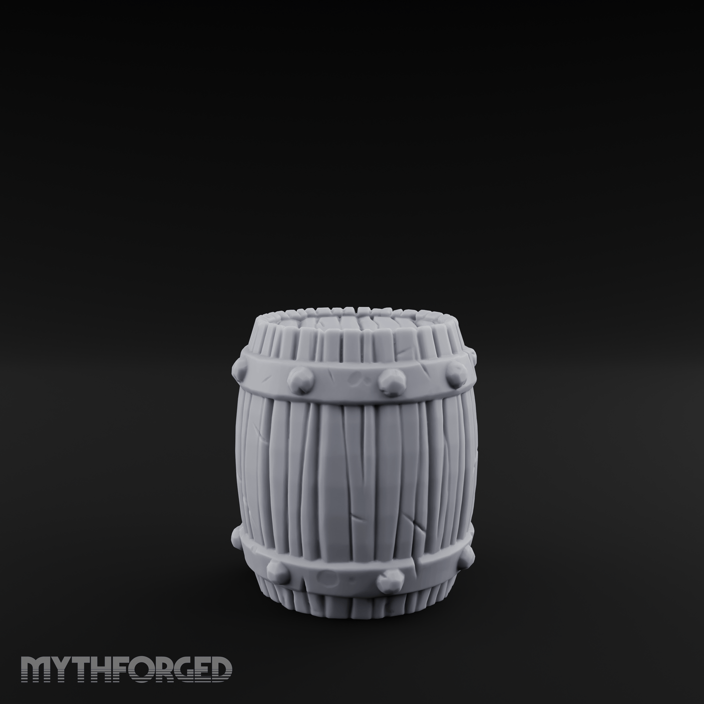 Brass-Banded Storage Barrel Miniature for Dungeons and Dragons, Pathfinder or other TTRPGs