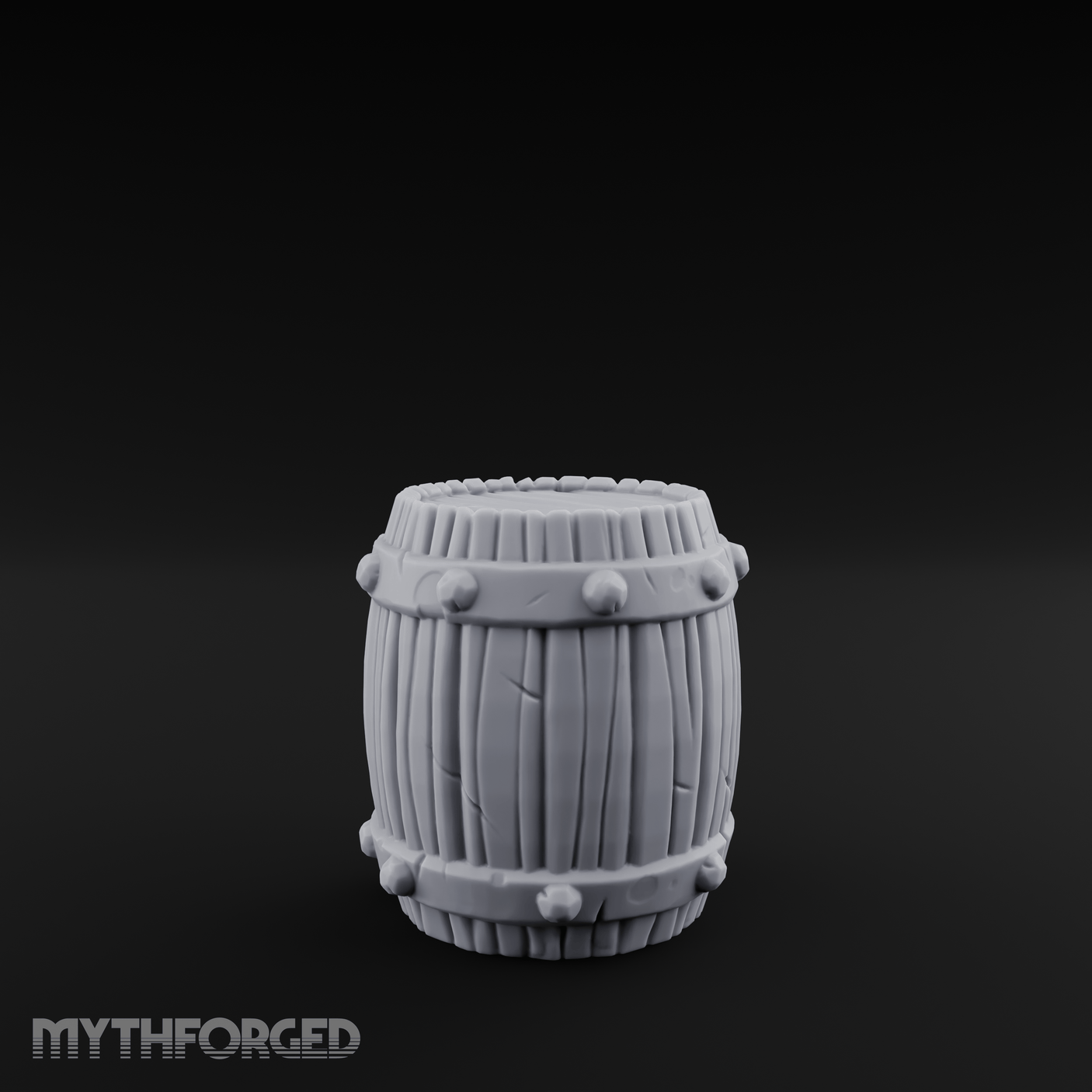 Brass-Banded Storage Barrel Miniature for Dungeons and Dragons, Pathfinder or other TTRPGs