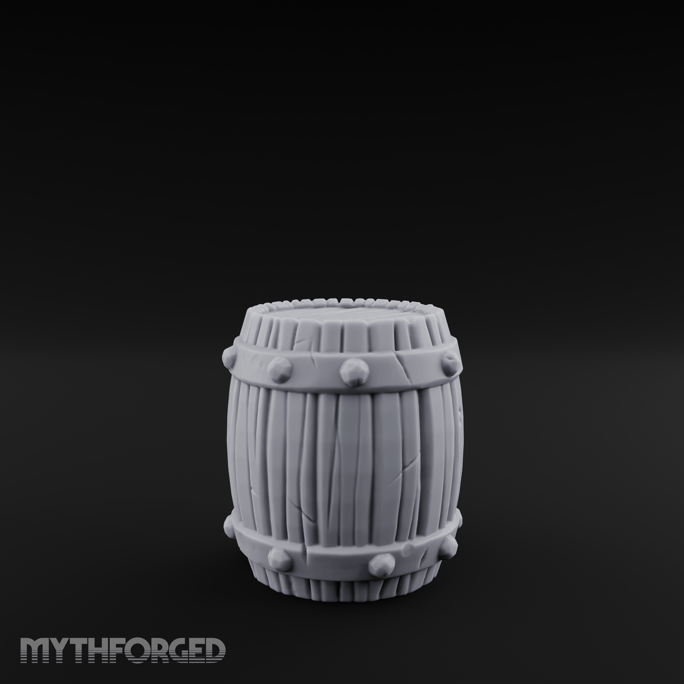 Brass-Banded Storage Barrel Miniature for Dungeons and Dragons, Pathfinder or other TTRPGs