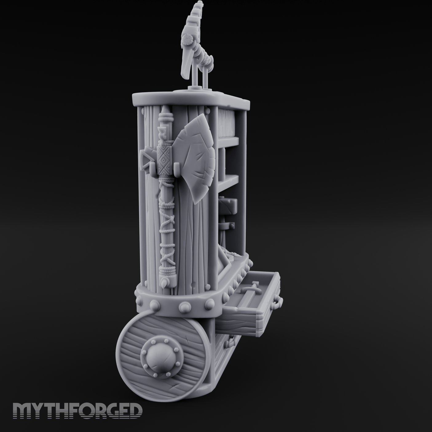 Tool-Laden Weapon Shop Counter Miniature for Dungeons and Dragons, Pathfinder or other TTRPGs