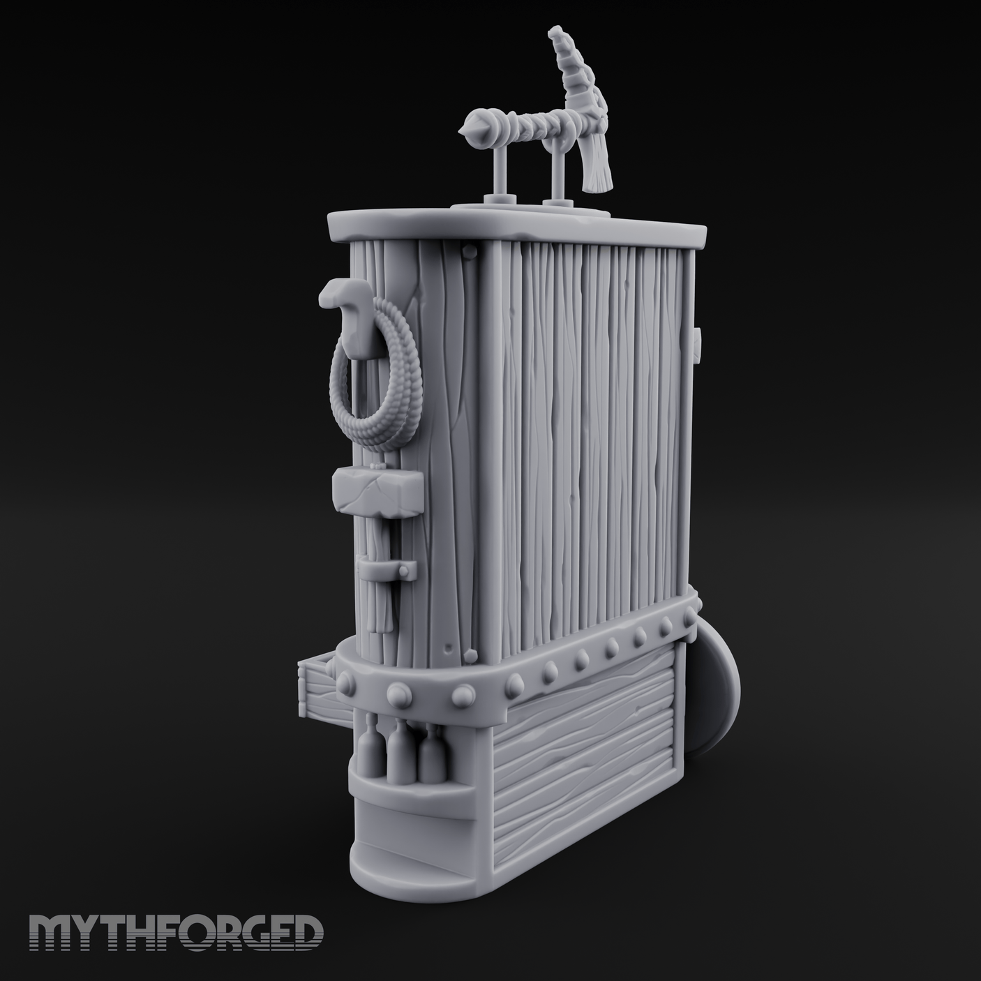 Tool-Laden Weapon Shop Counter Miniature for Dungeons and Dragons, Pathfinder or other TTRPGs