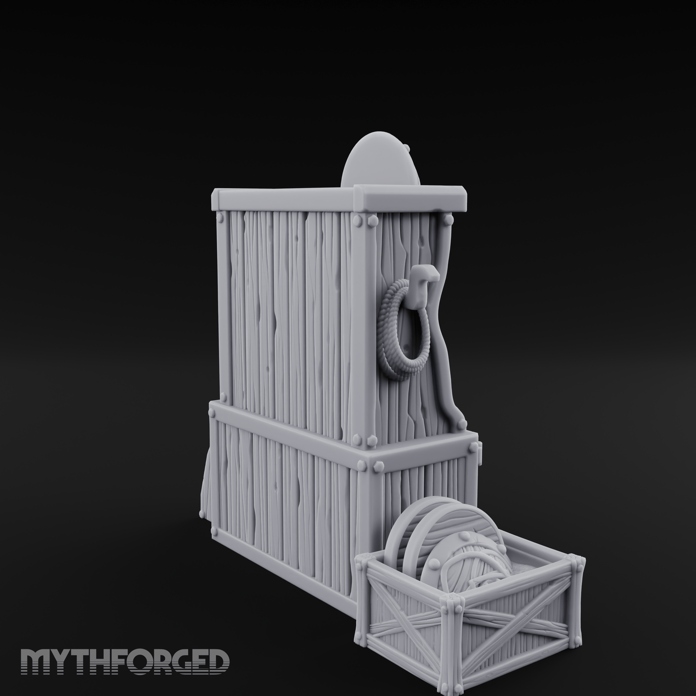 Fortified Weapon Shop Stall Miniature for Dungeons and Dragons, Pathfinder or other TTRPGs