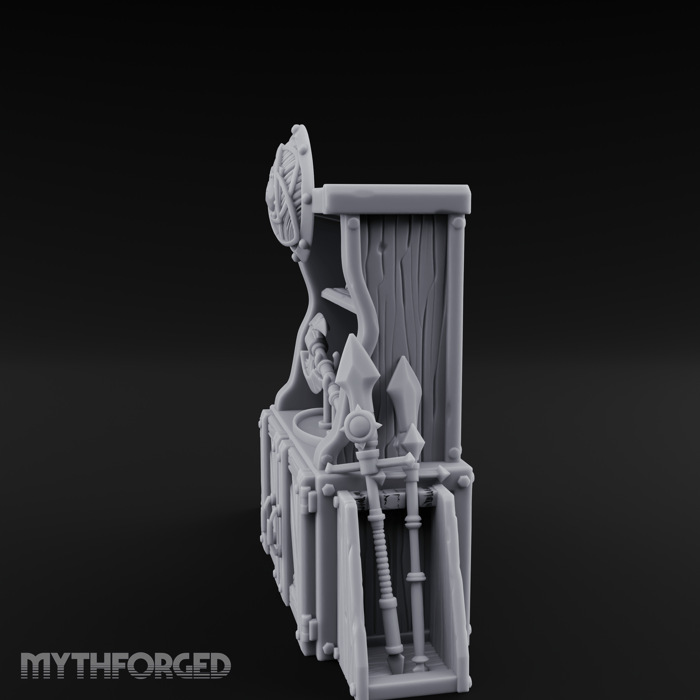 Fortified Weapon Shop Stall Miniature for Dungeons and Dragons, Pathfinder or other TTRPGs