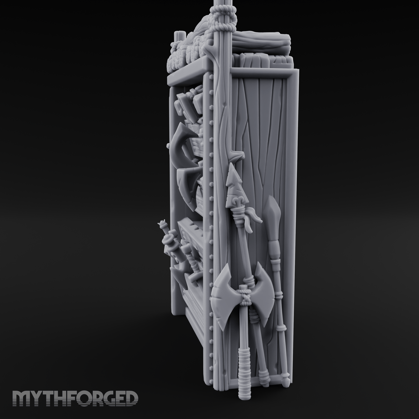 Well Stocked Weapon Rack Miniature for Dungeons and Dragons, Pathfinder or other TTRPGs