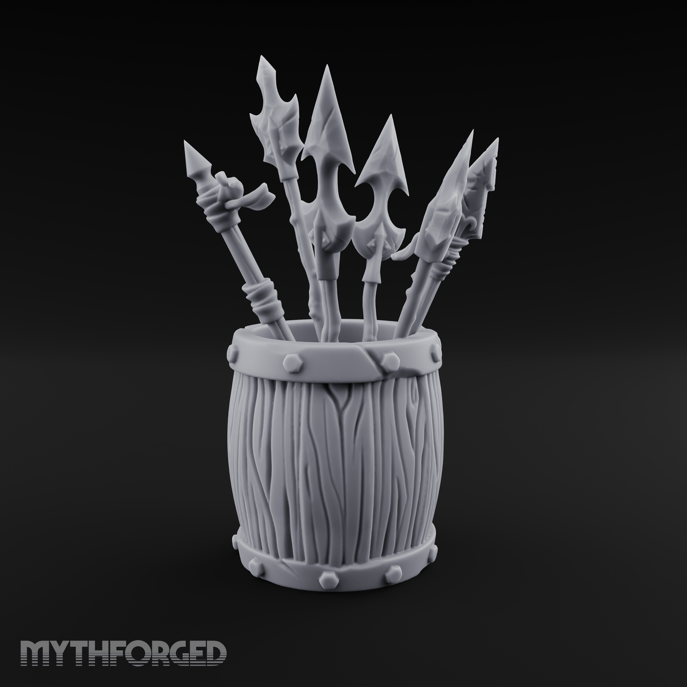 Pointy Barrel of Spears B Miniature for Dungeons and Dragons, Pathfinder or other TTRPGs