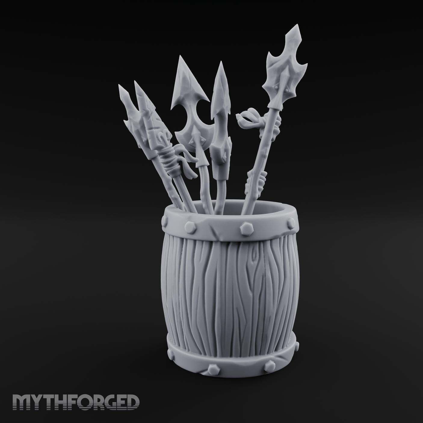 Pointy Barrel of Spears B Miniature for Dungeons and Dragons, Pathfinder or other TTRPGs
