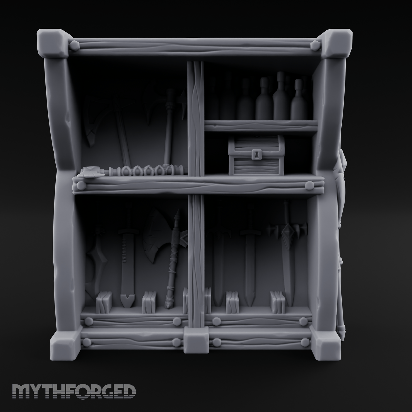 Arsenal-Stocked Weapon Merchant Stall Miniature for Dungeons and Dragons, Pathfinder or other TTRPGs