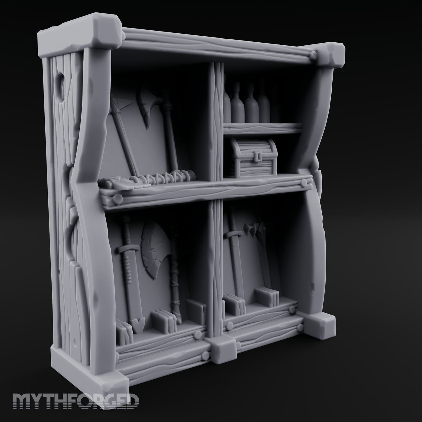 Arsenal-Stocked Weapon Merchant Stall Miniature for Dungeons and Dragons, Pathfinder or other TTRPGs