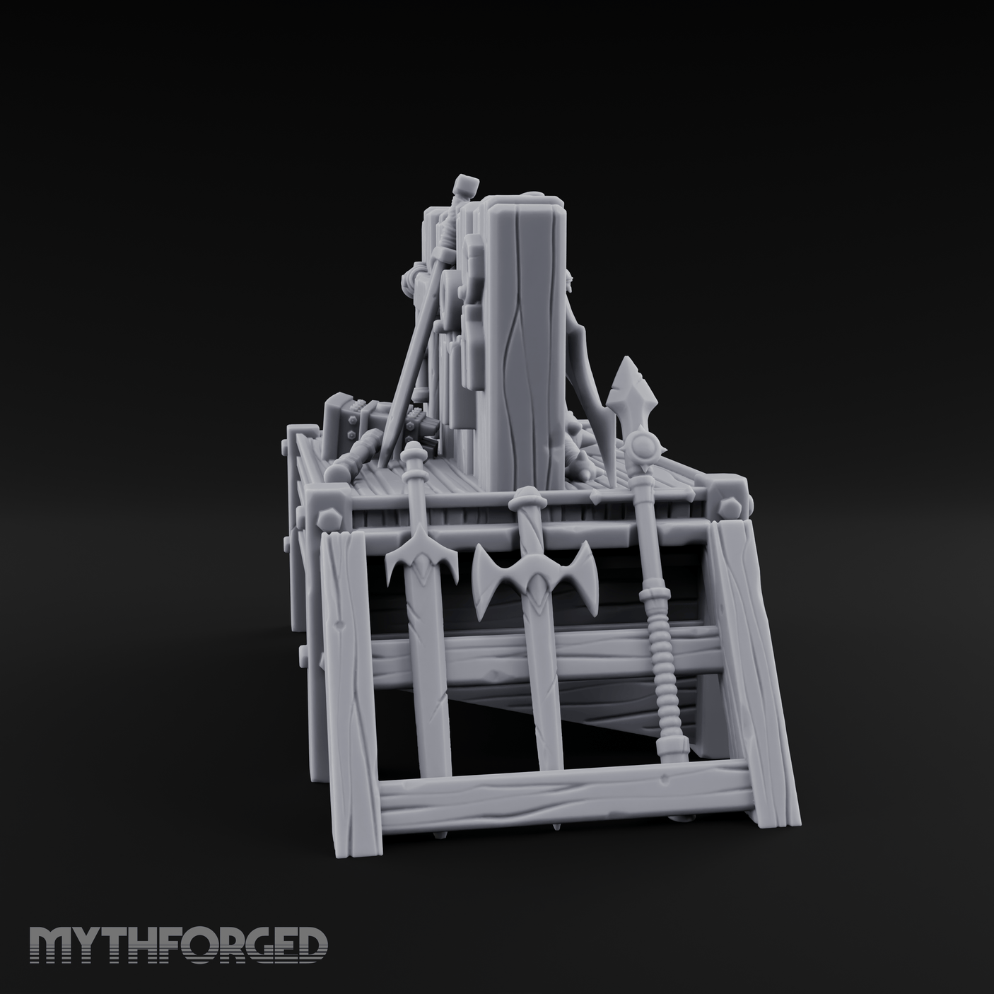Axes Mounted Display Weapon Rack Miniature for Dungeons and Dragons, Pathfinder or other TTRPGs