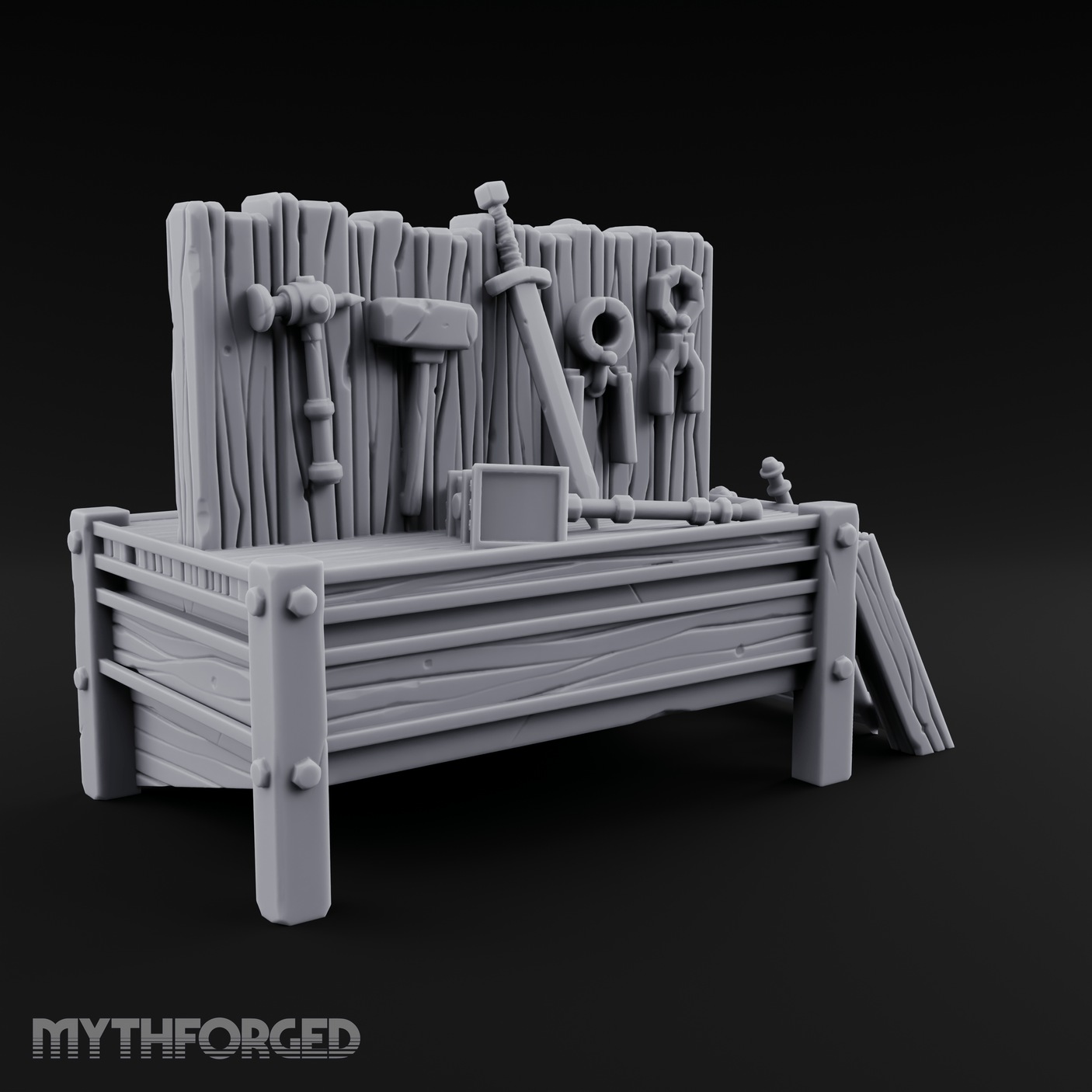 Axes Mounted Display Weapon Rack Miniature for Dungeons and Dragons, Pathfinder or other TTRPGs