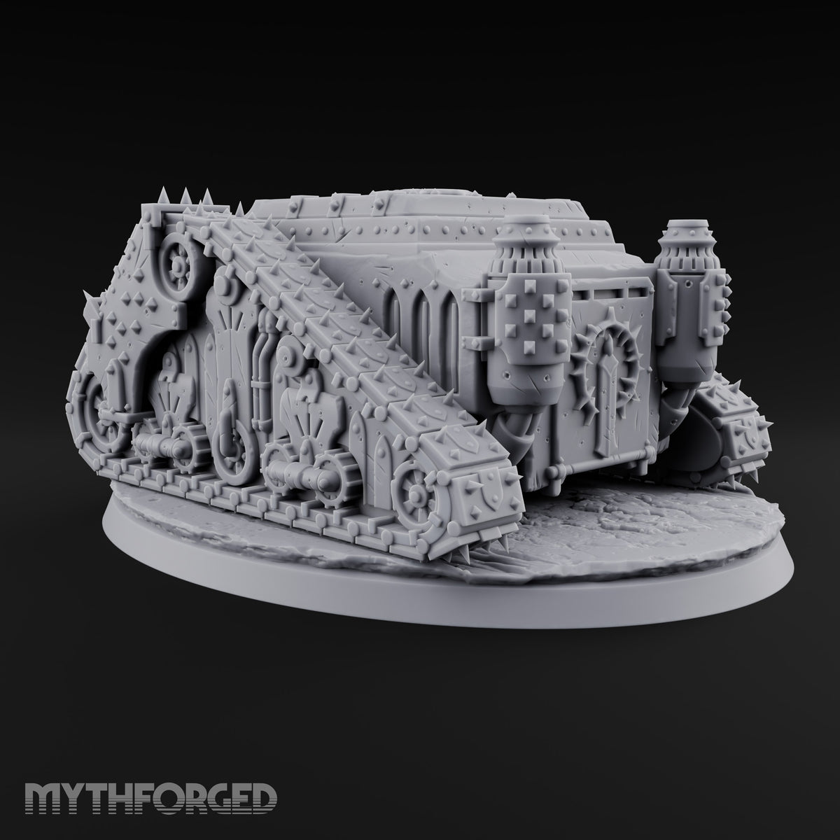 Pulpit on Treads Spiked Tracked Armoured Vehicle — 1 · No FX