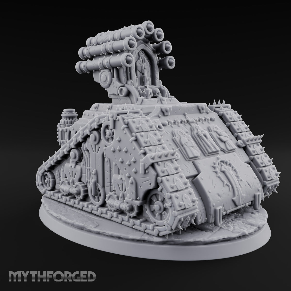 Pulpit on Treads Spiked Tracked Armoured Vehicle — 2 · No FX