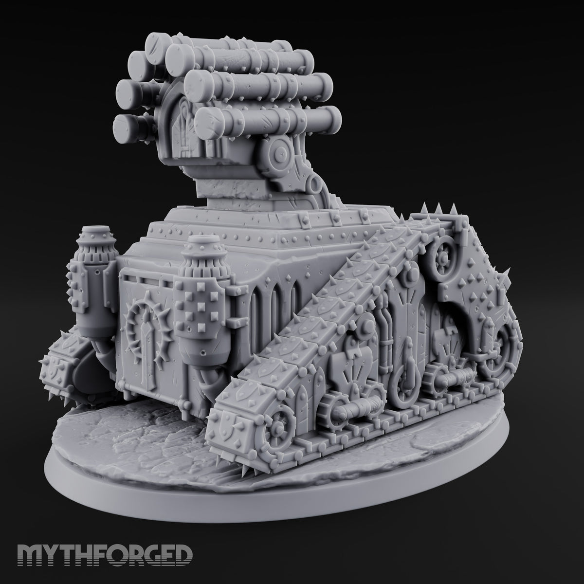 Pulpit on Treads Spiked Tracked Armoured Vehicle — 2 · No FX