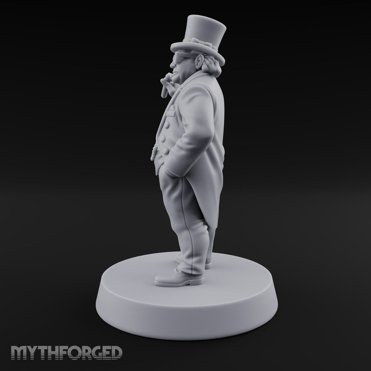 Cigar Raised, Hand in Pocket Human Gentleman