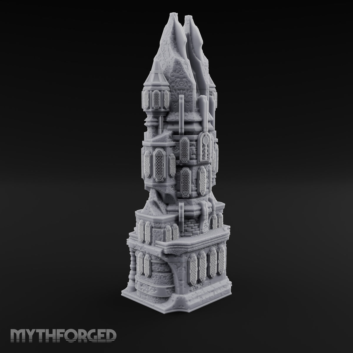 Spires Split Like Broken Teeth Gothic Ruined Temple Tower