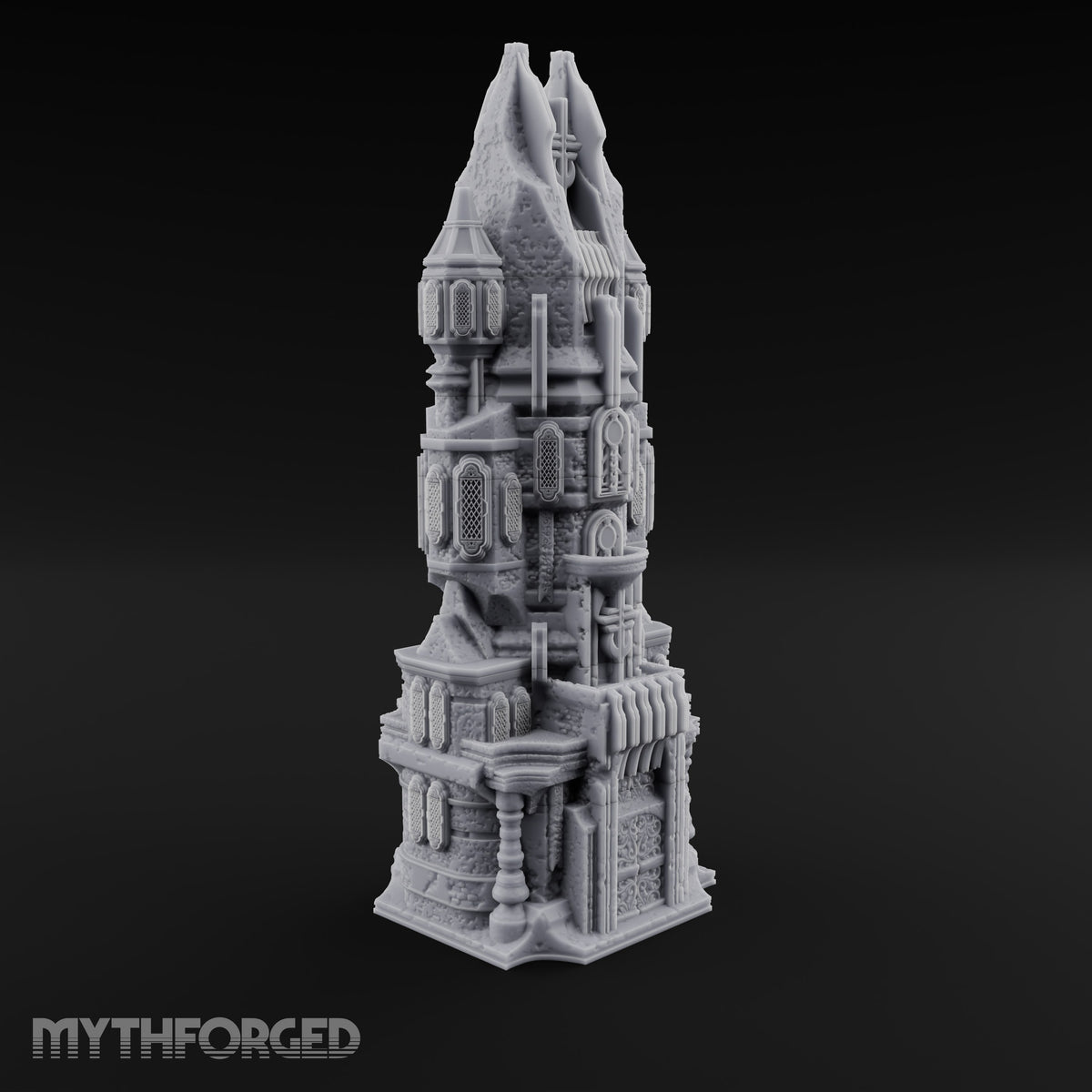 Spires Split Like Broken Teeth Gothic Ruined Temple Tower