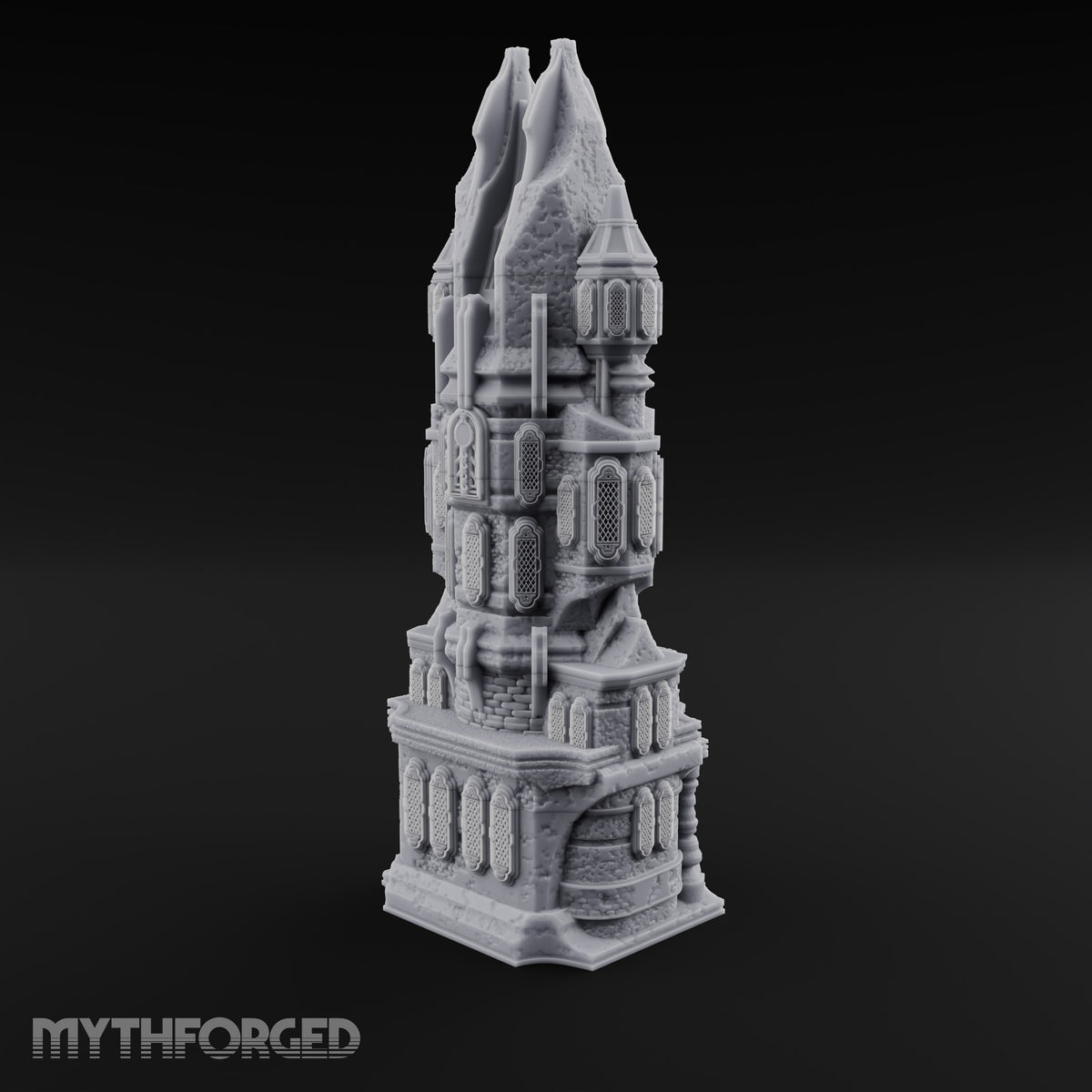 Spires Split Like Broken Teeth Gothic Ruined Temple Tower