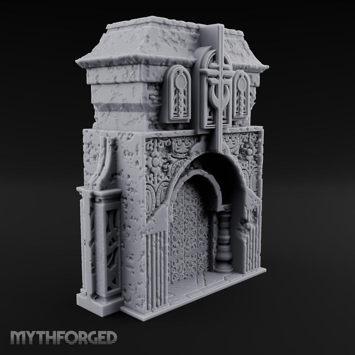 Filigree Fortifications Gothic Ornate Wall or Gate B