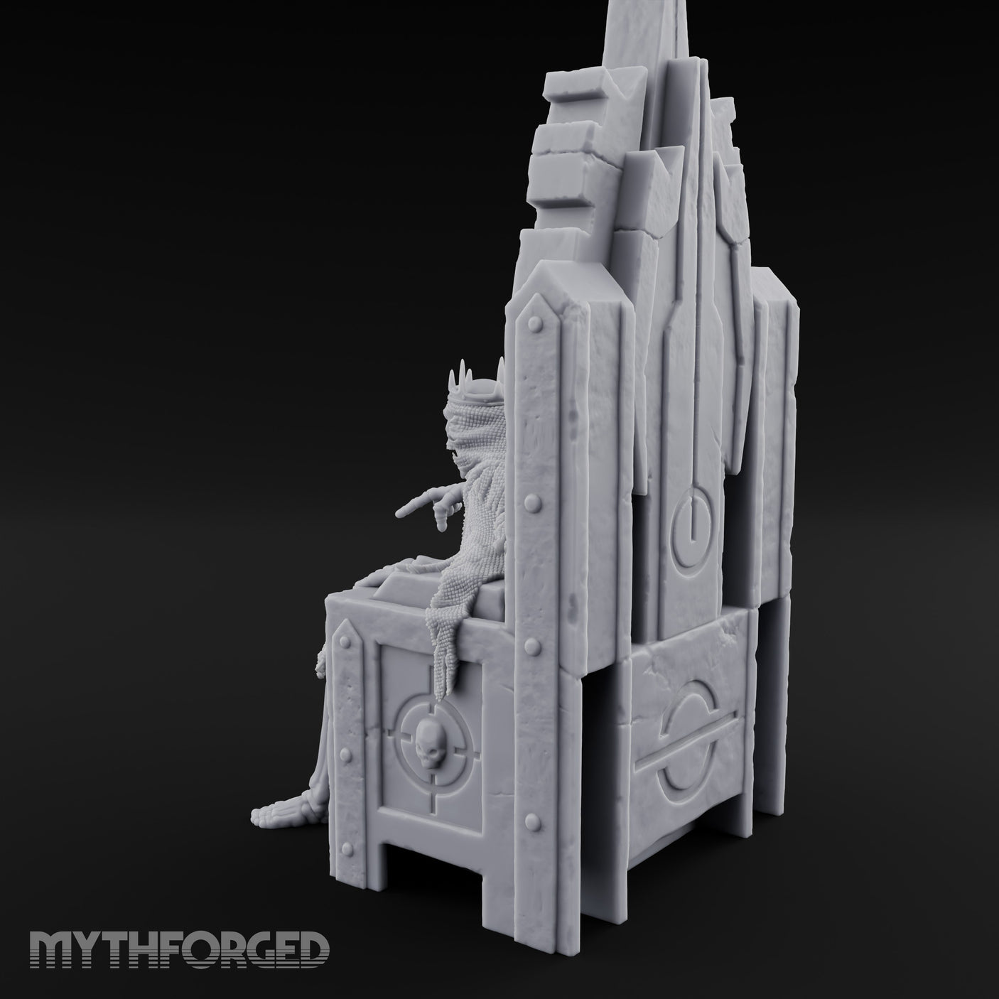 Throne Sitting Skeleton King Miniature for Dungeons and Dragons, Pathfinder or other TTRPGs