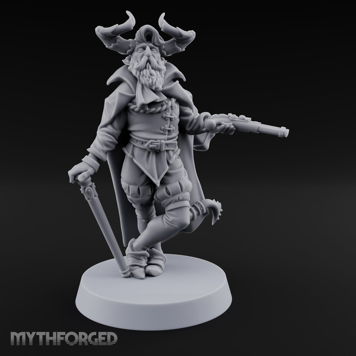 Leaning Casually Elder Tiefling Miniature for Dungeons and Dragons, Pathfinder or other TTRPGs