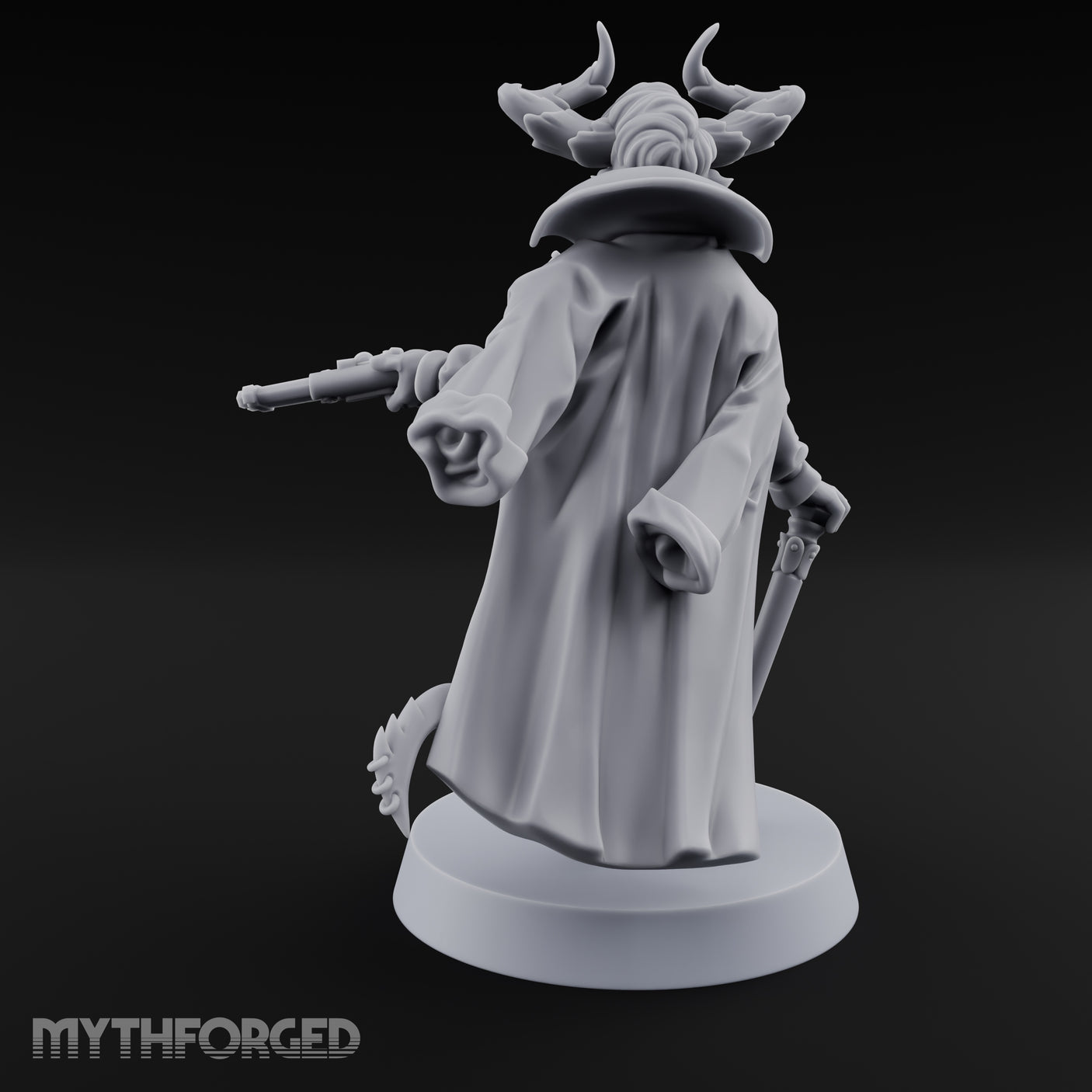 Leaning Casually Elder Tiefling Miniature for Dungeons and Dragons, Pathfinder or other TTRPGs