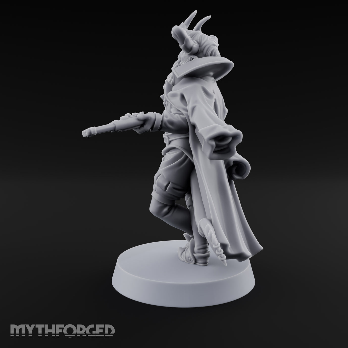 Leaning Casually Elder Tiefling Miniature for Dungeons and Dragons, Pathfinder or other TTRPGs