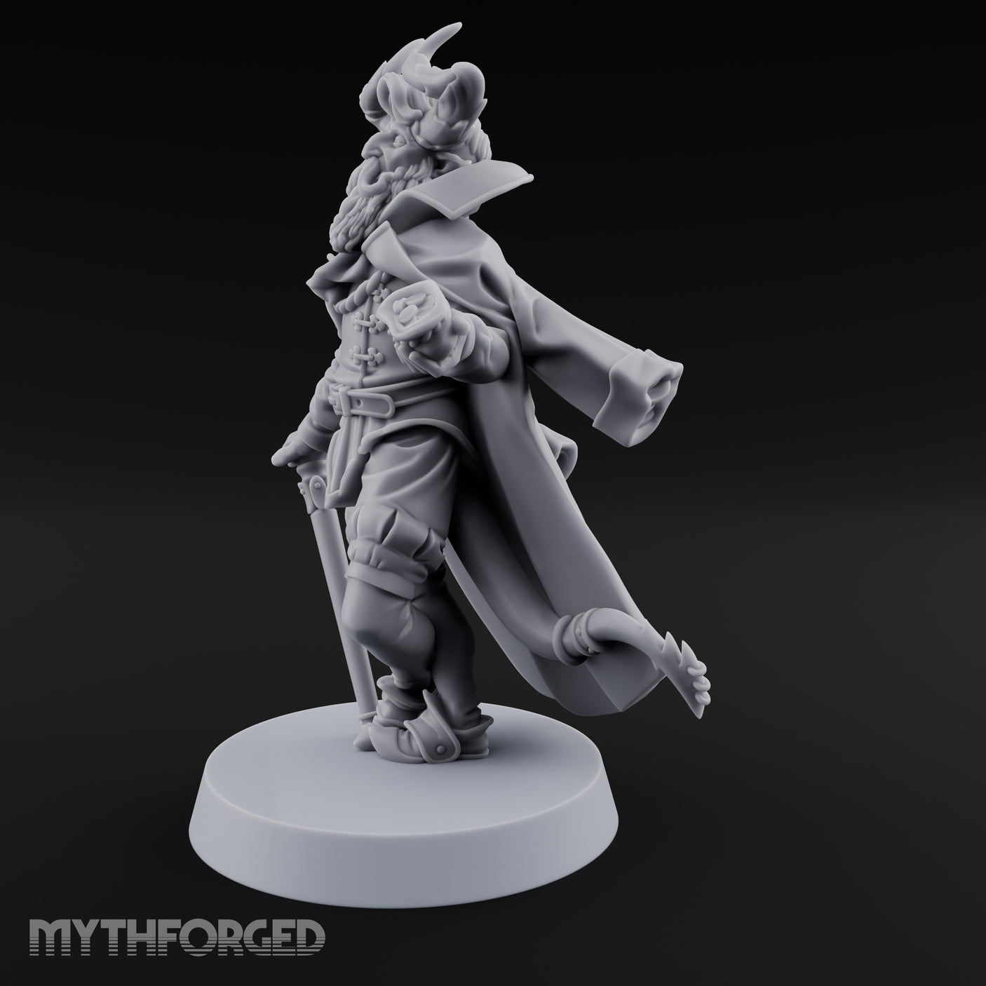 Leaning Casually Elder Tiefling Miniature for Dungeons and Dragons, Pathfinder or other TTRPGs