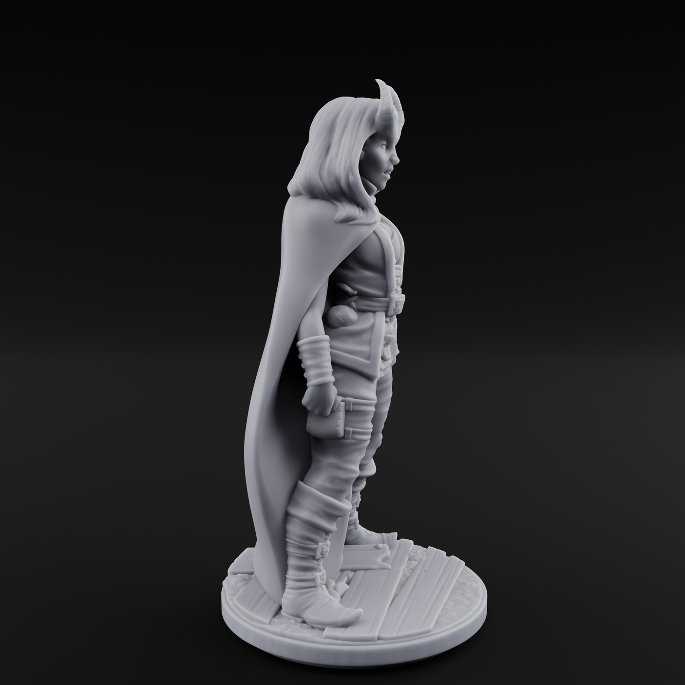 Buckled Up Tiefling Rogue Miniature for Dungeons and Dragons, Pathfinder or other TTRPGs