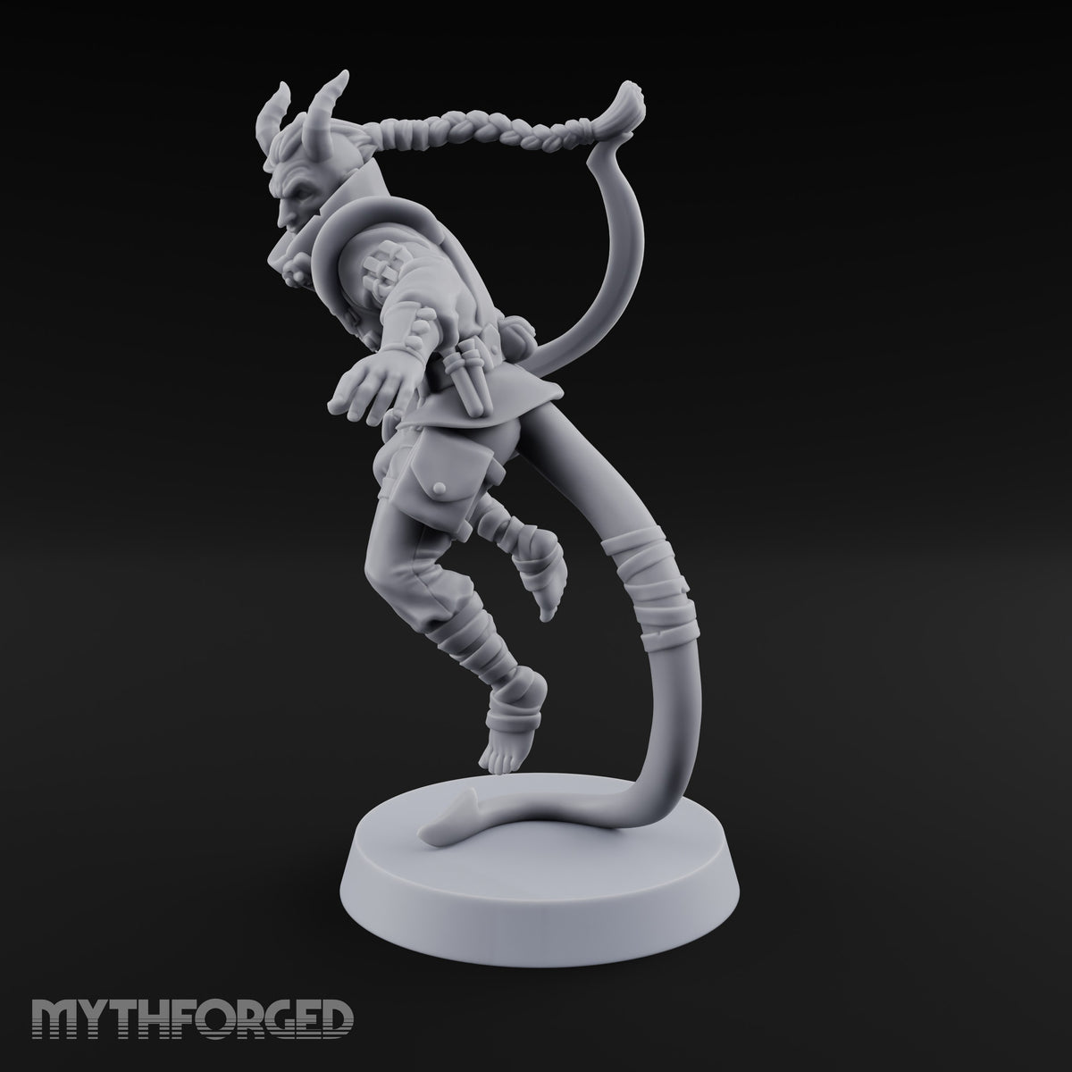 Two Tails, One Braid Tiefling Rogue