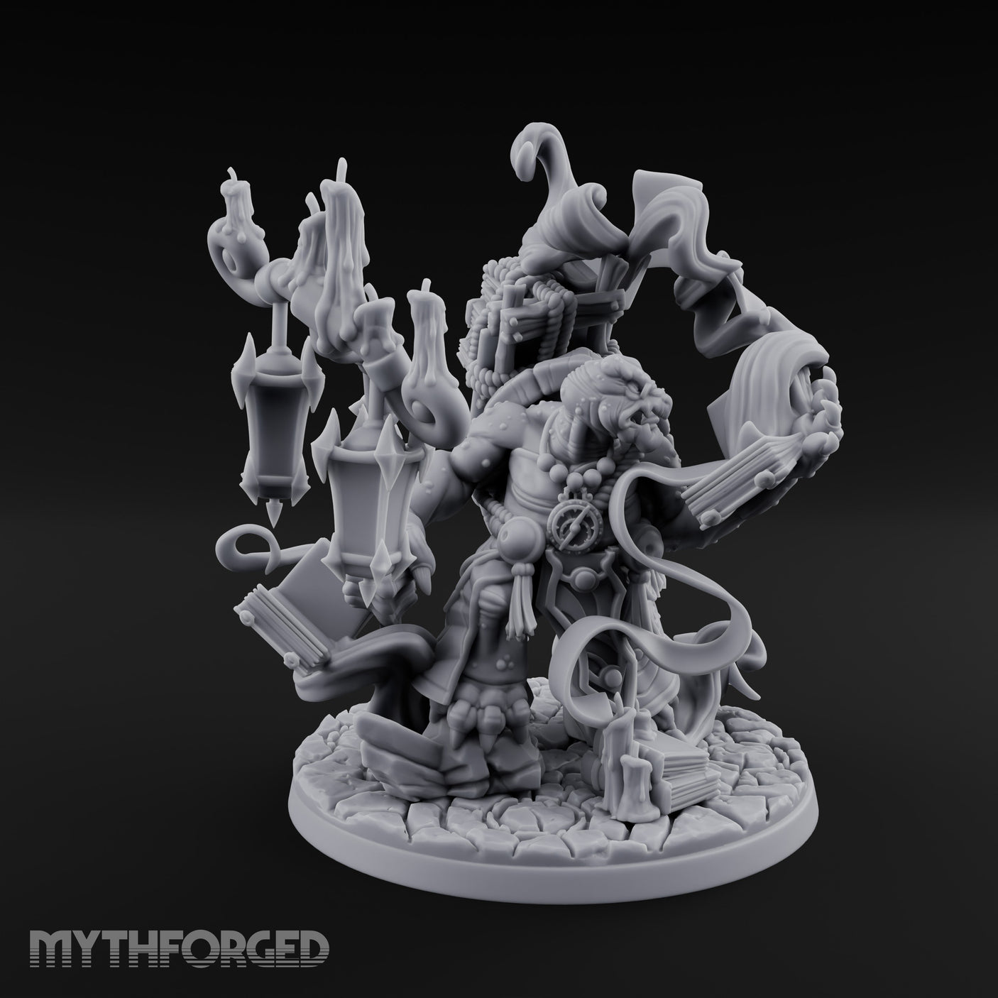 Tome And Staff Clutching Tortle Archmage Miniature for Dungeons and Dragons, Pathfinder or other TTRPGs