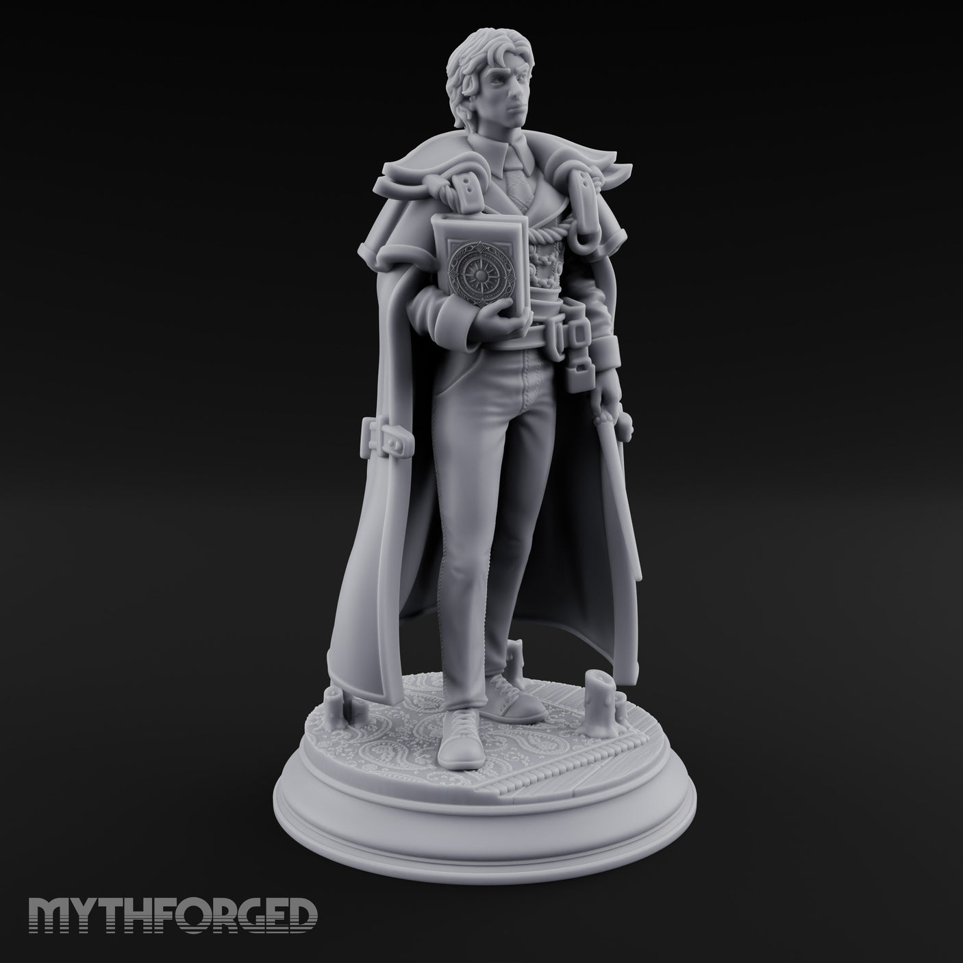 Tome And Wand Human Wizard Miniature for Dungeons and Dragons, Pathfinder or other TTRPGs