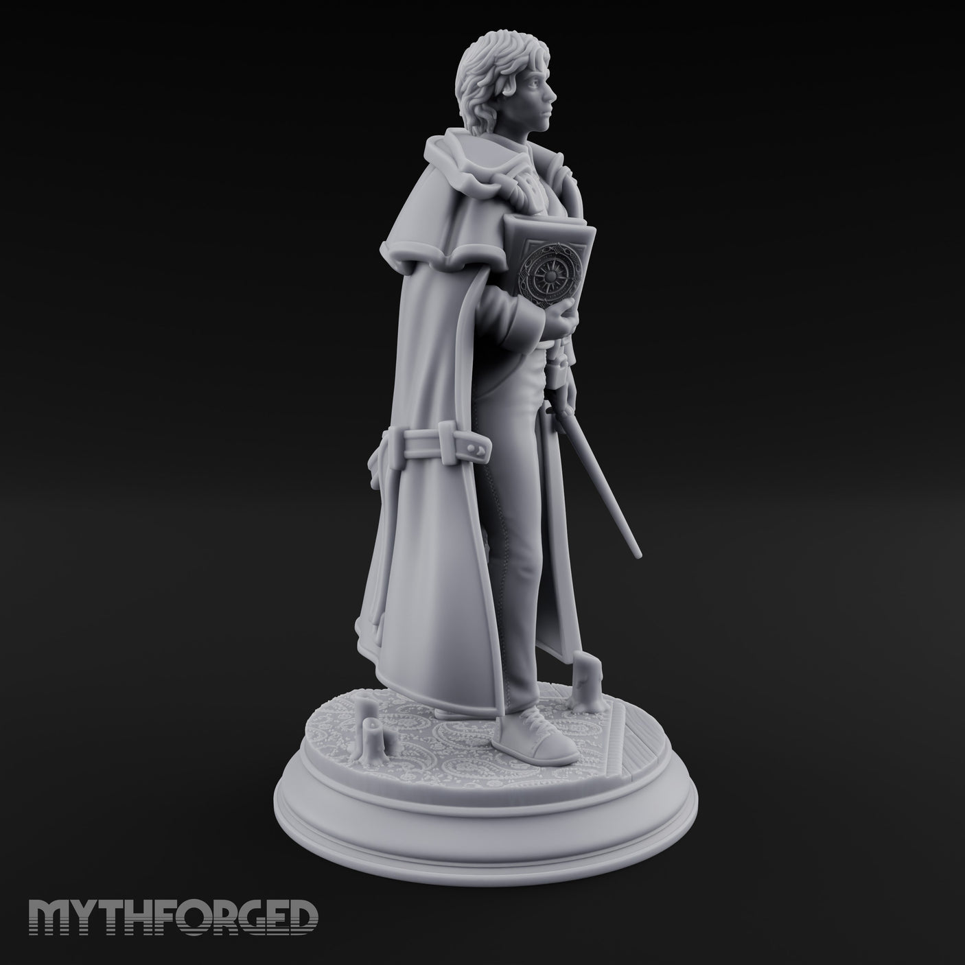 Tome And Wand Human Wizard Miniature for Dungeons and Dragons, Pathfinder or other TTRPGs