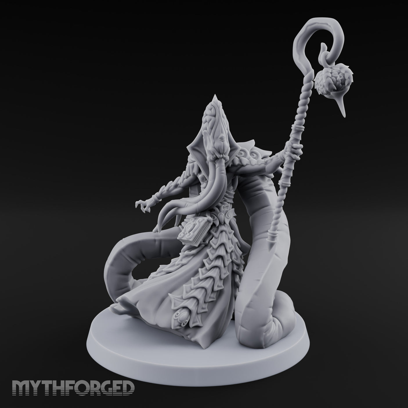 Tome Clutching Ilithid Mage Miniature for Dungeons and Dragons, Pathfinder or other TTRPGs