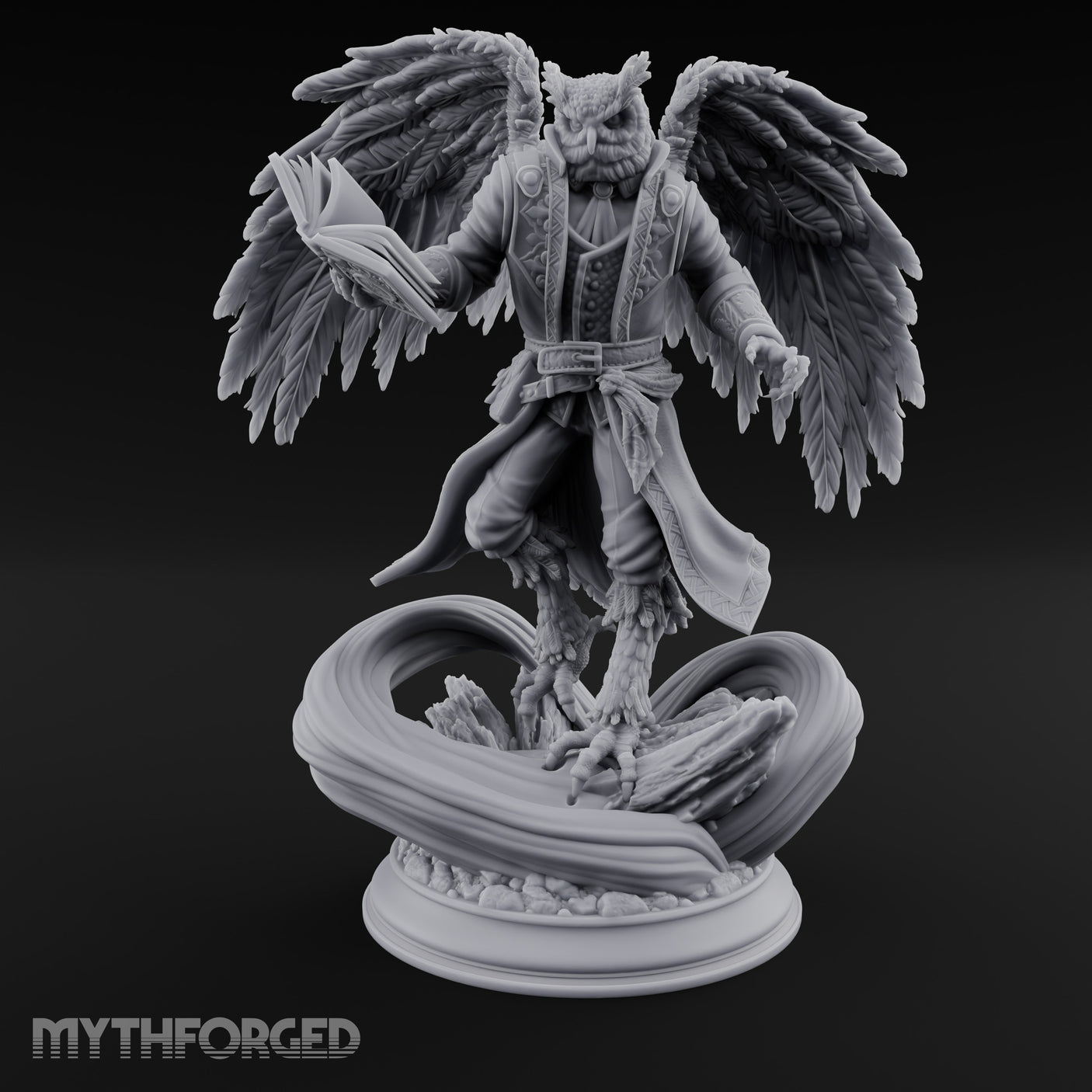 Tome Clutching Wizard Miniature for Dungeons and Dragons, Pathfinder or other TTRPGs