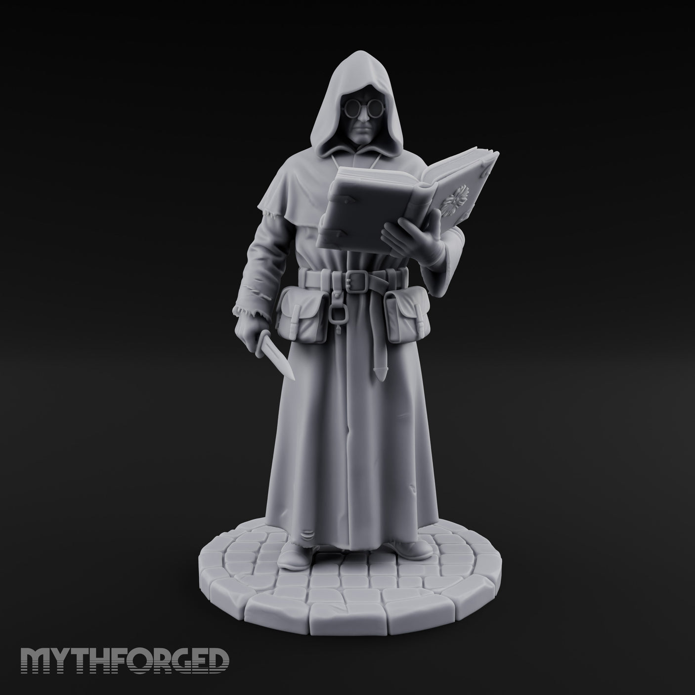 Tome Reading Human Arcanist Miniature for Dungeons and Dragons, Pathfinder or other TTRPGs