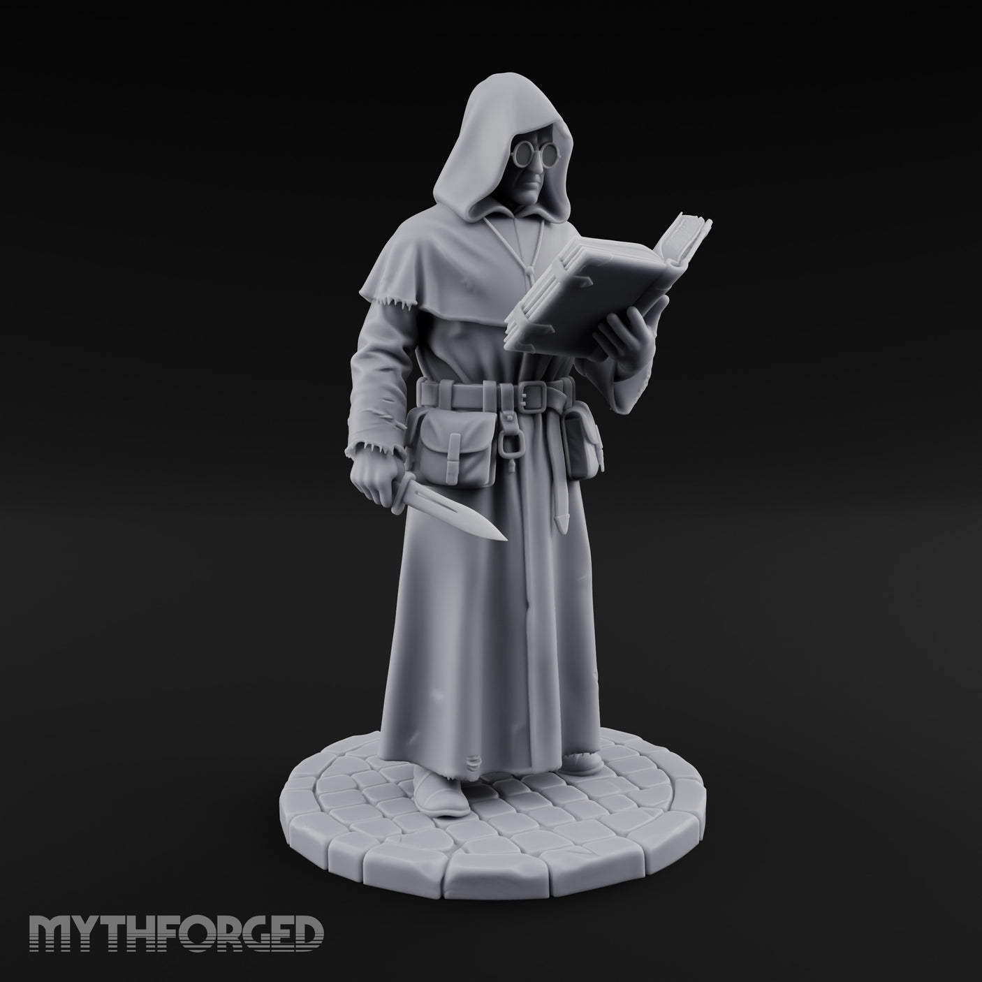 Tome Reading Human Arcanist Miniature for Dungeons and Dragons, Pathfinder or other TTRPGs