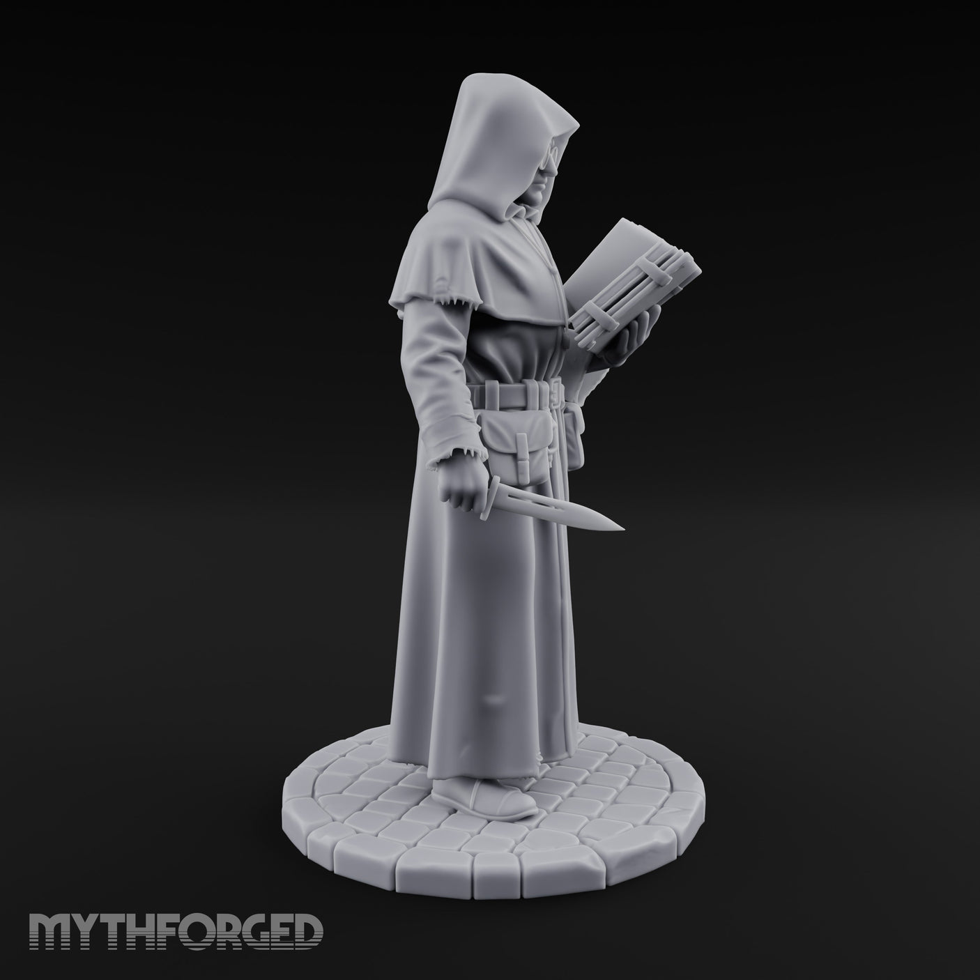 Tome Reading Human Arcanist Miniature for Dungeons and Dragons, Pathfinder or other TTRPGs