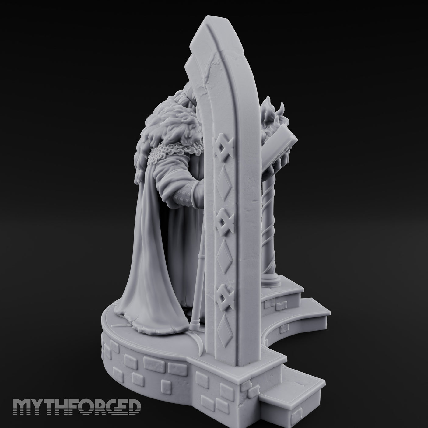 Tome Reading Staff Bearing Dwarf High Priest Miniature for Dungeons and Dragons, Pathfinder or other TTRPGs
