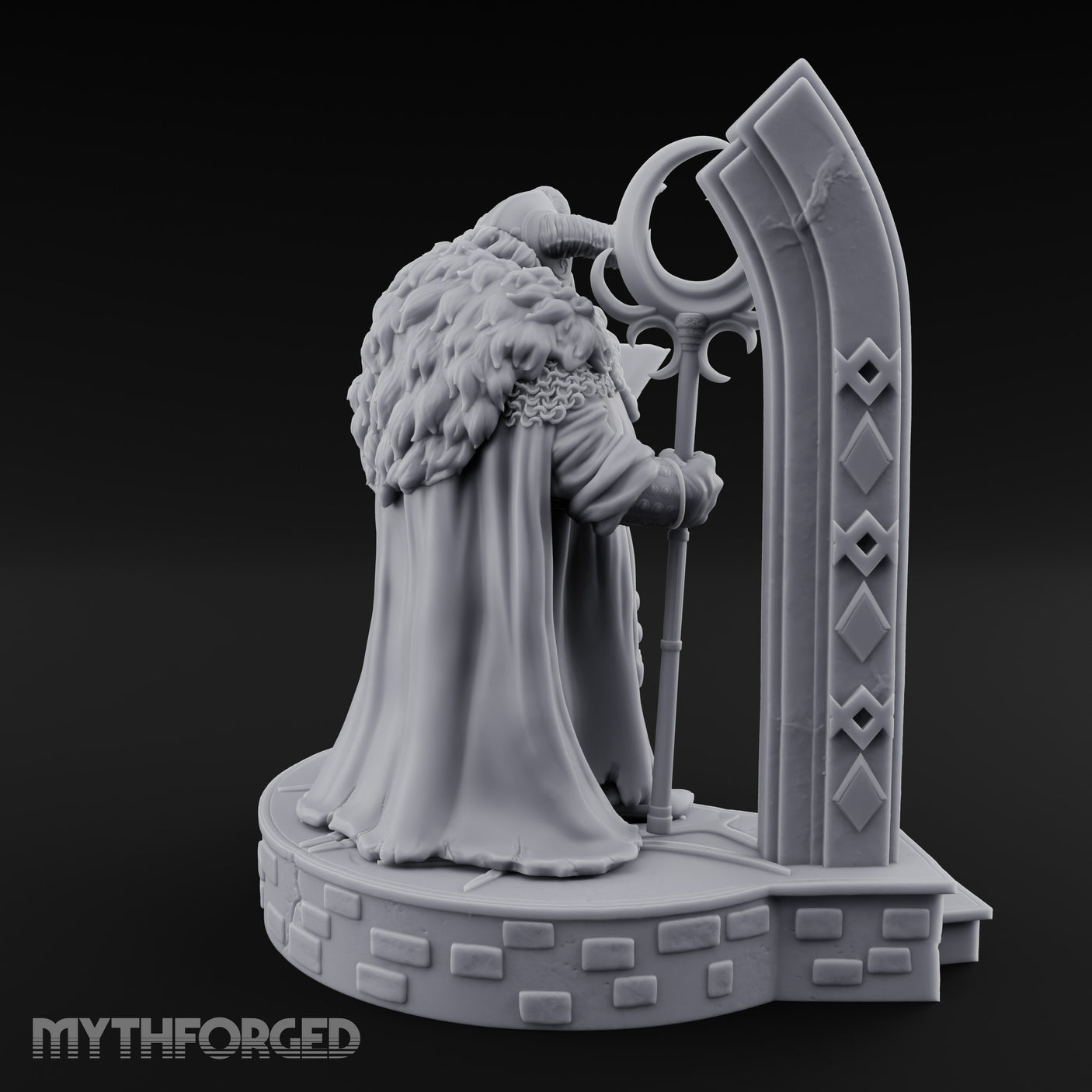 Tome Reading Staff Bearing Dwarf High Priest Miniature for Dungeons and Dragons, Pathfinder or other TTRPGs