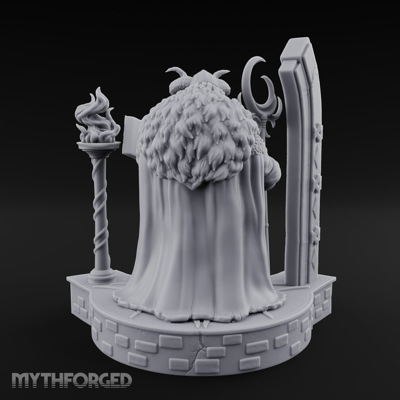 Tome Reading Staff Bearing Dwarf High Priest Miniature for Dungeons and Dragons, Pathfinder or other TTRPGs