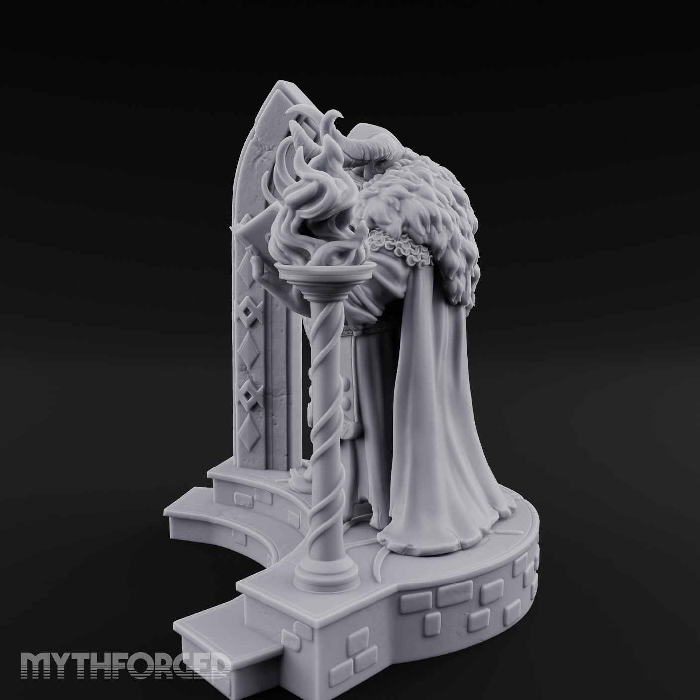 Tome Reading Staff Bearing Dwarf High Priest Miniature for Dungeons and Dragons, Pathfinder or other TTRPGs