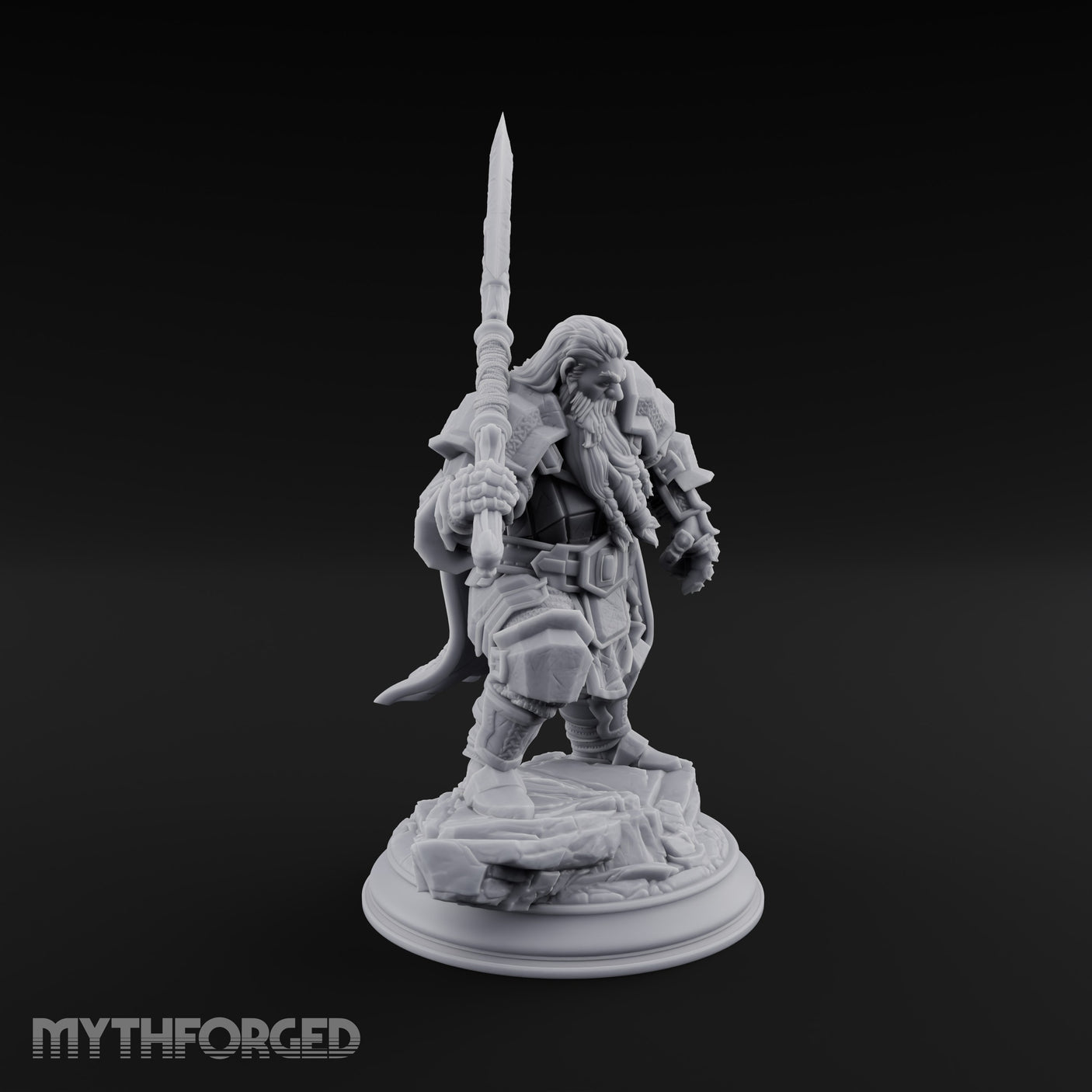 Shouldering the Axe Dwarf Warrior